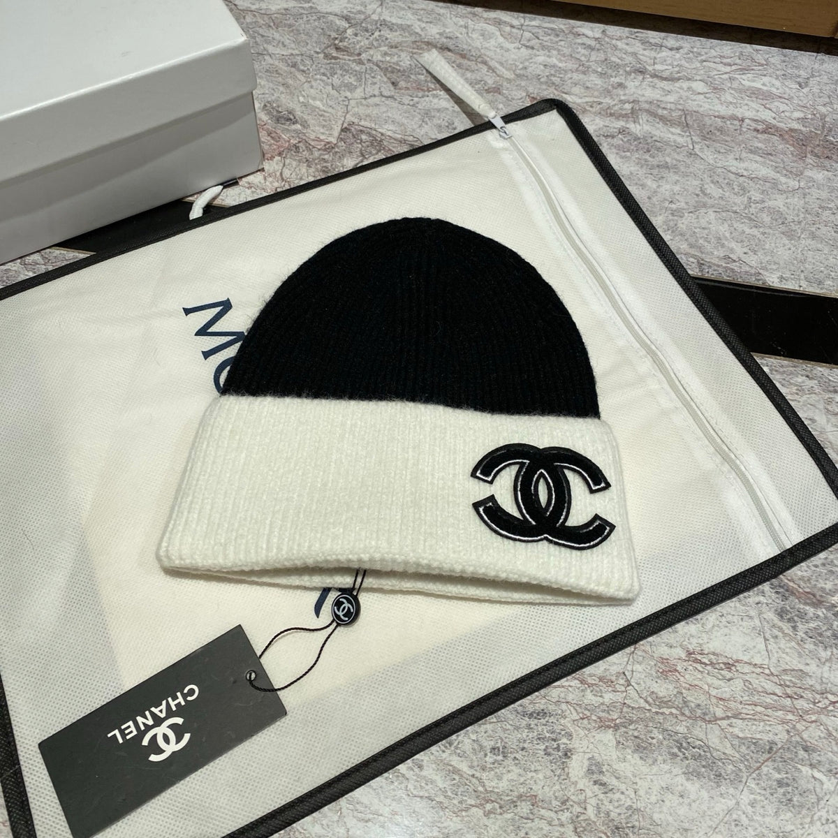 Chanel Beanie Cashmere Wool White