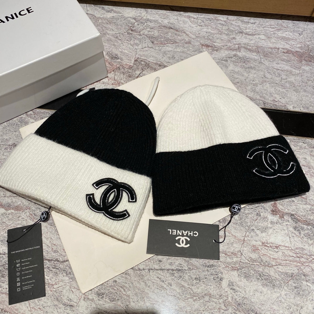 Chanel Beanie Cashmere Wool White