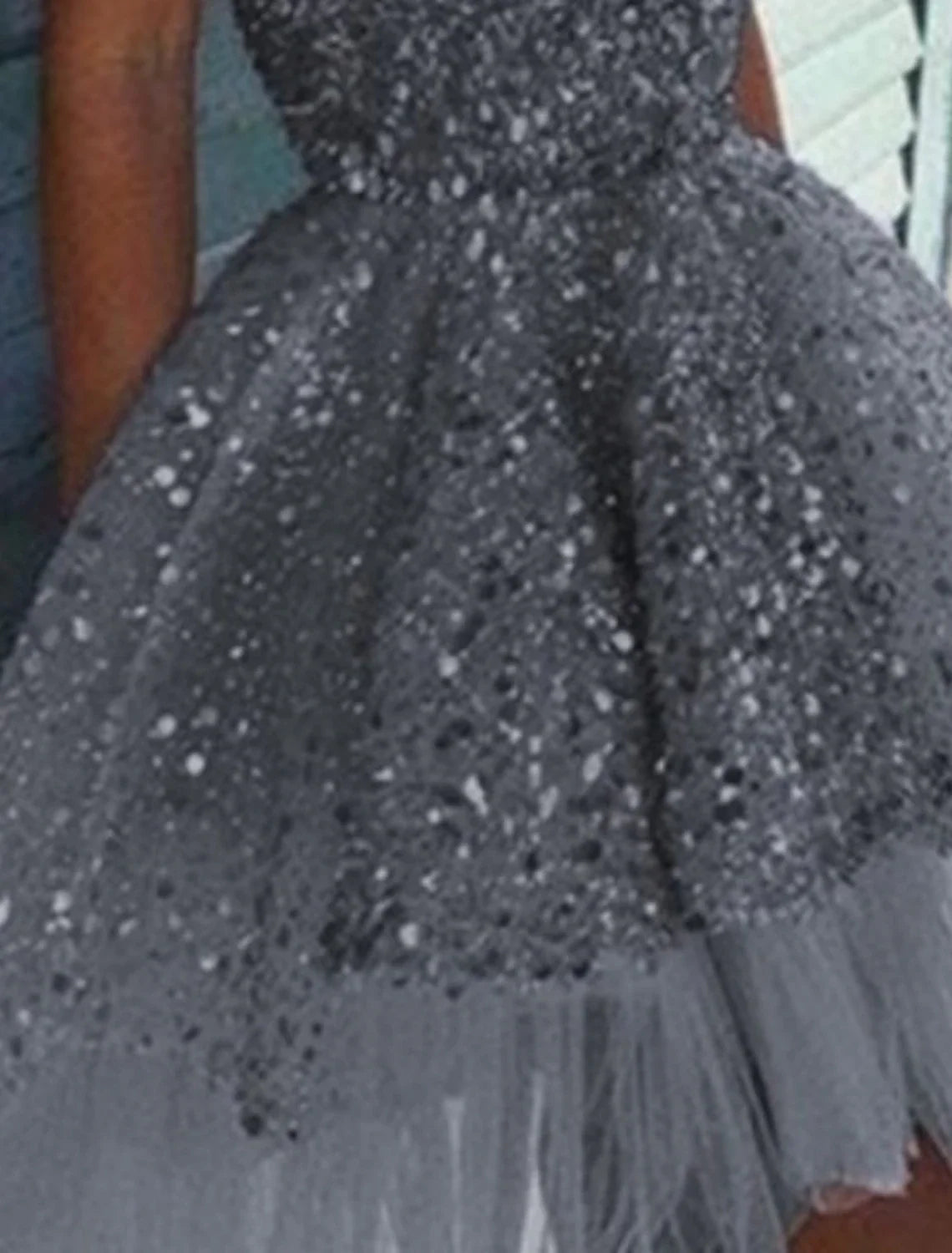 A-Line Sparkle&Shine Graduation Sleeveless Strapless Tulle with Sequin Ruffles Short/Mini Homecoming Dress