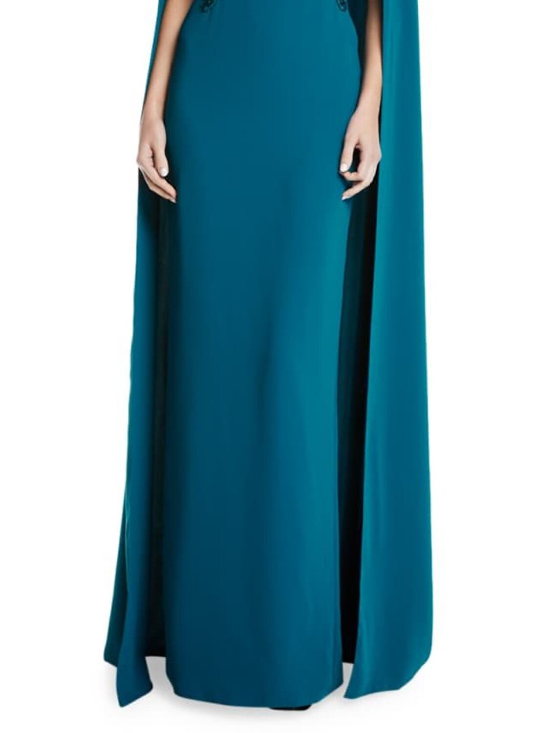 Sheath / Column Evening Gown Elegant Dress Wedding Guest Wedding Party Floor Length Sleeveless Jewel Neck Capes Chiffon with Appliques