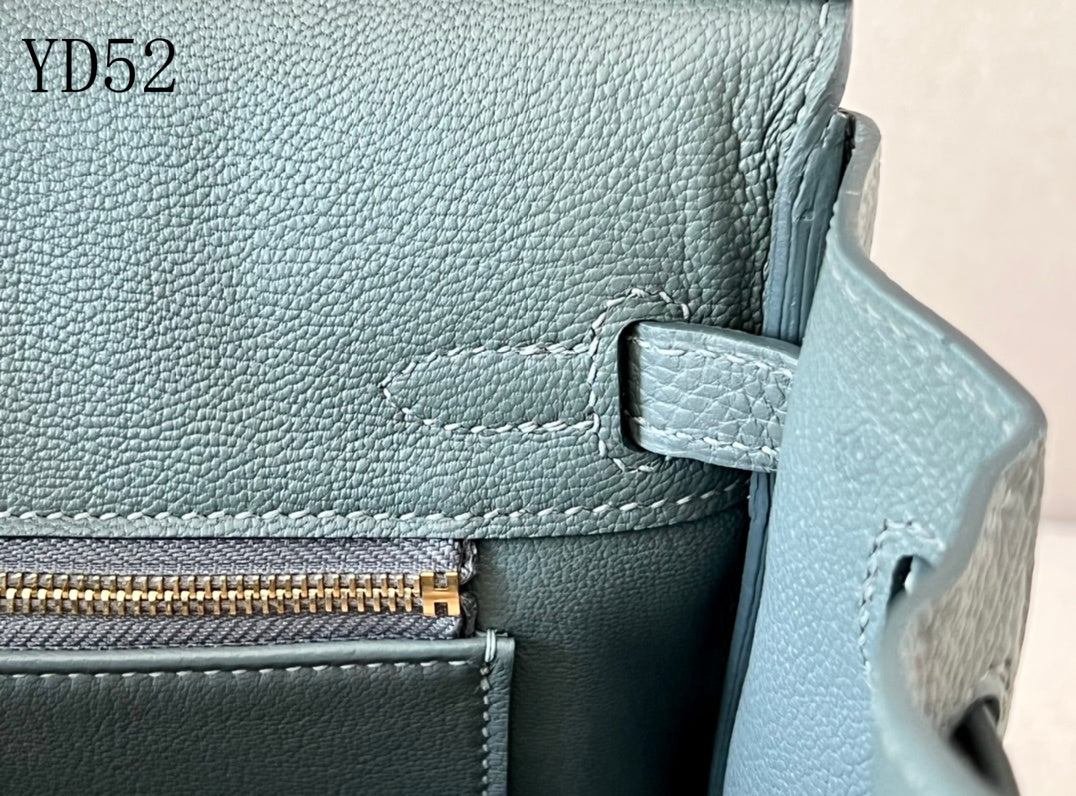 H BIRKIN 25 TOGO VERT ROUSSEAU  GOLD HARDWARE 25CM