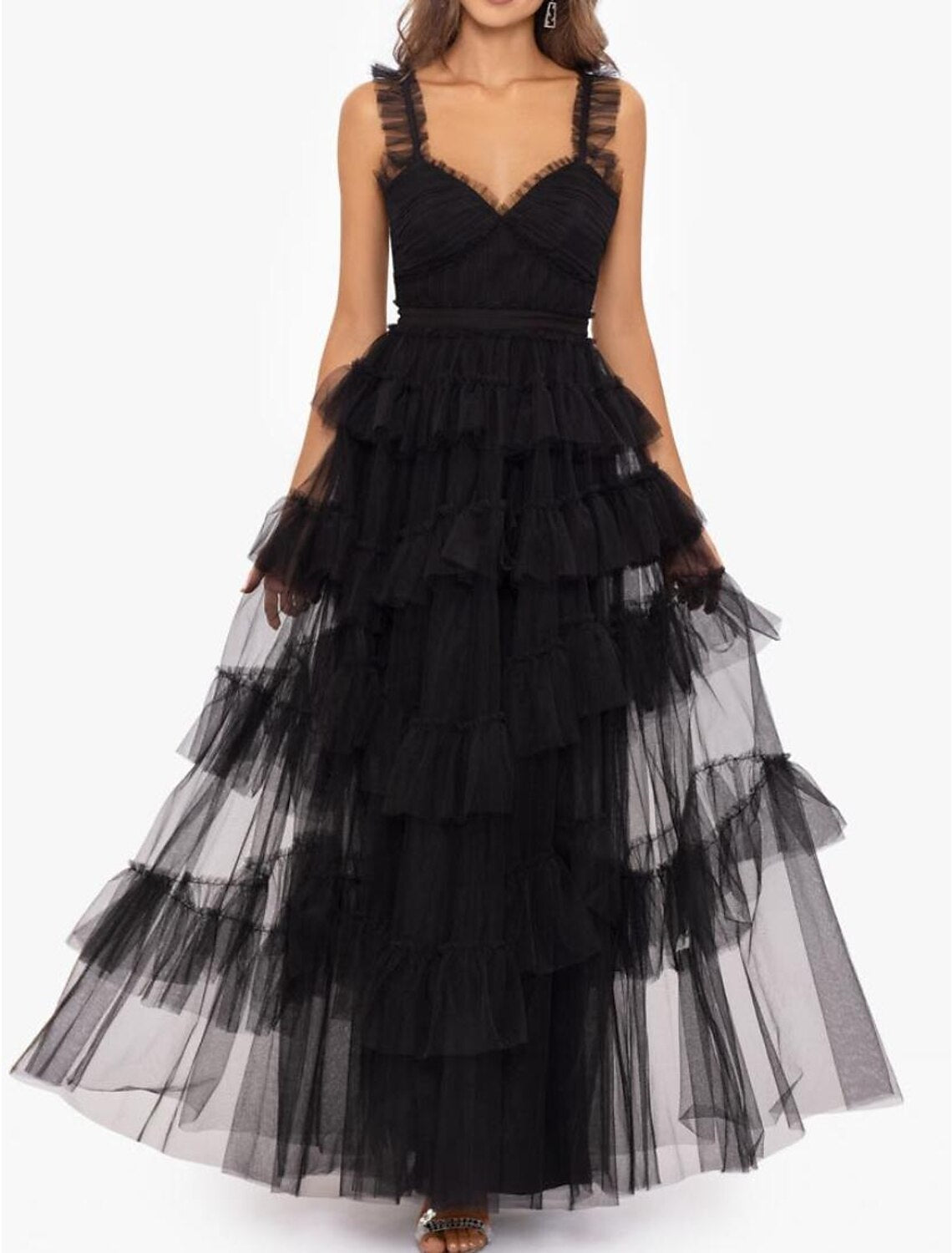 Ball Gown Prom Dresses Tiered Plisse Dress Masquerade Prom Floor Length Sleeveless Sweetheart Tulle Ladder Back with Pure Color 2026