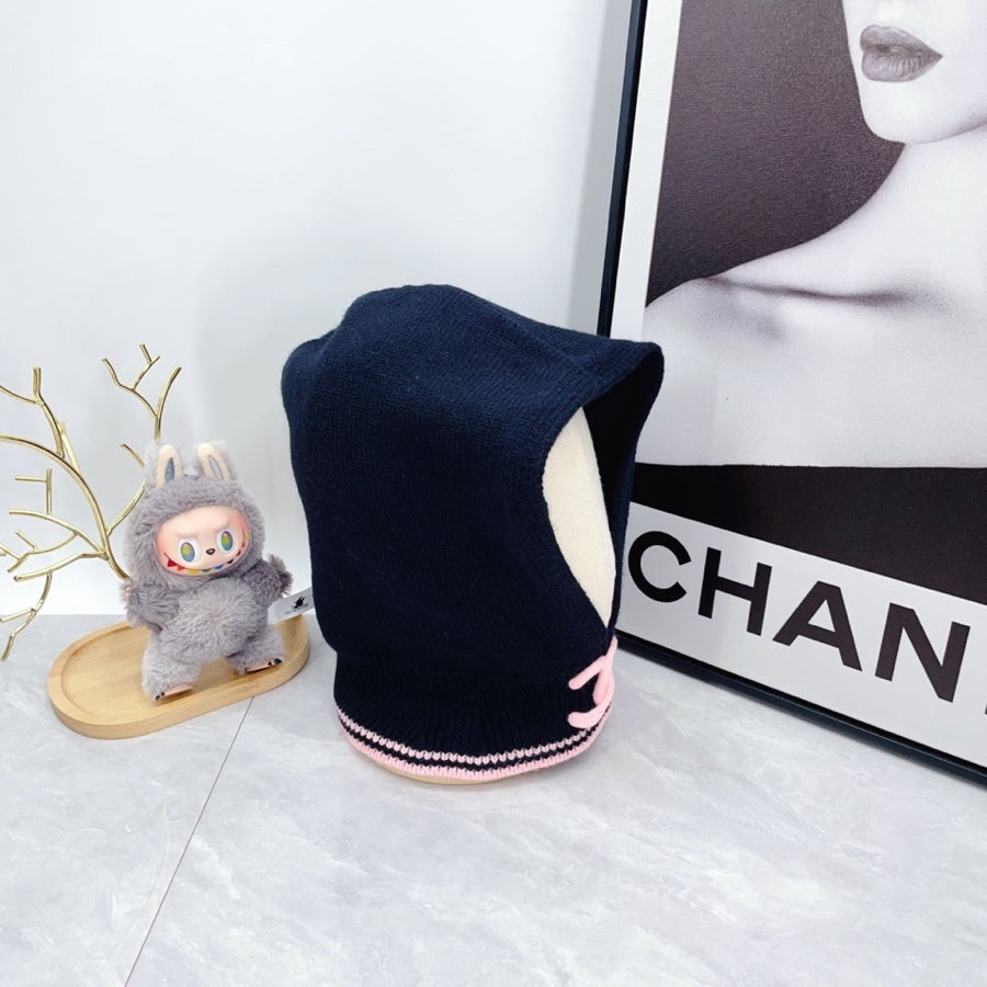 Chanel Cashmere Balaclava Dark Blue And Pink