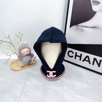 Chanel Cashmere Balaclava Dark Blue And Pink