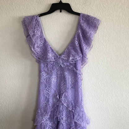 Lilac Lace Long Prom Dress Prom Gowns Prom Dresses