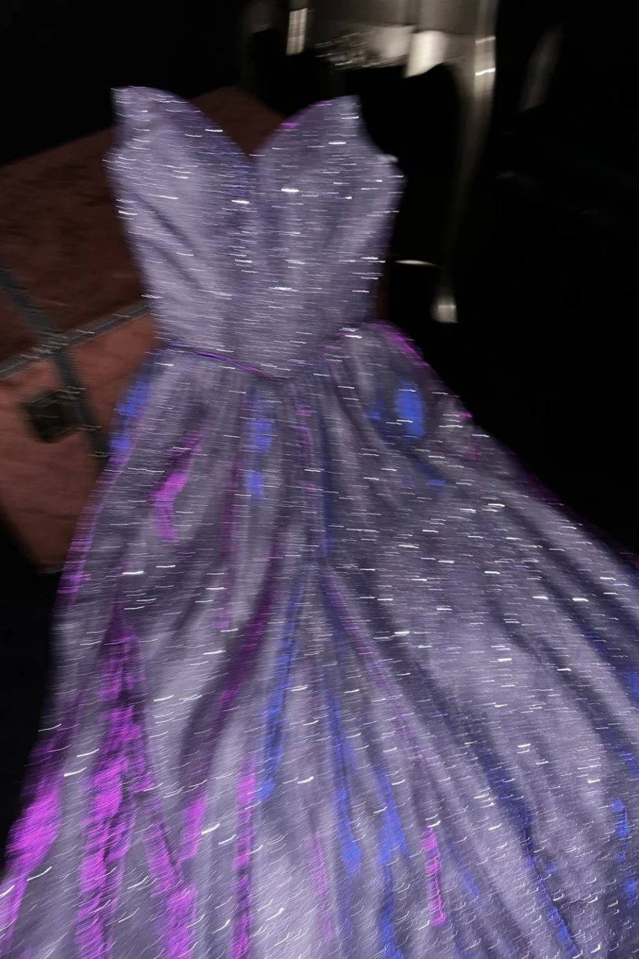 Purple shiny elegant long graduation gown evening gown gh6812
