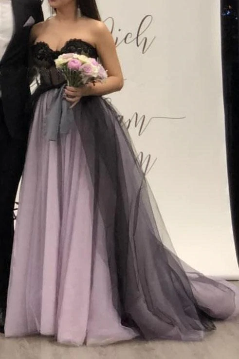 Green/Purple Elegant Lace Tulle A-Line Long Tulle Prom Dress Prom Gowns Sexy Backless Wedding Dresses