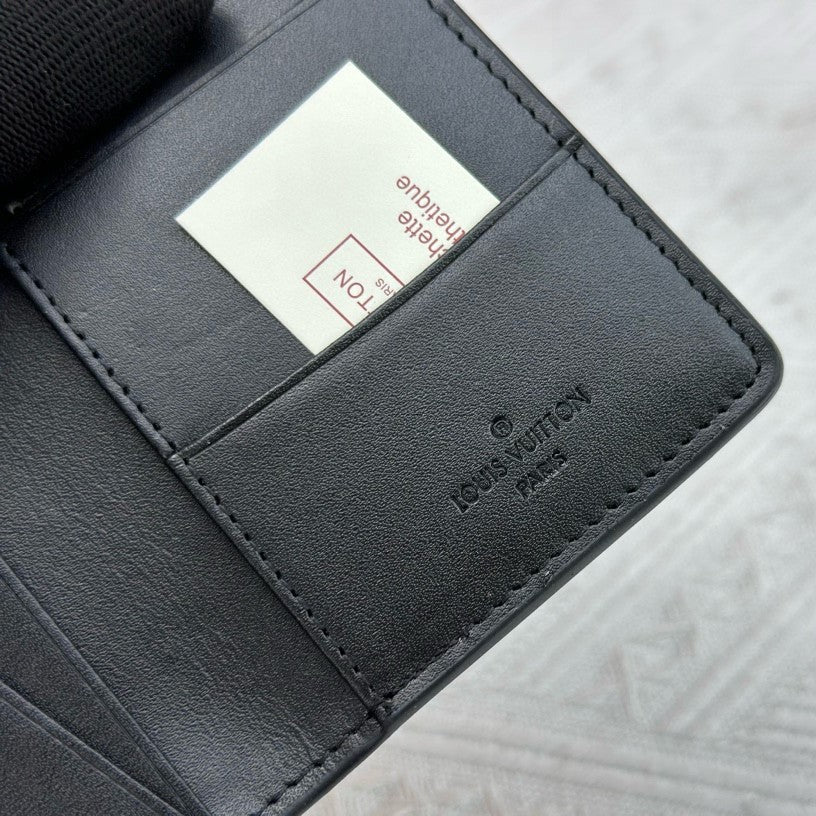 Louis Vuitton Pocket Organizer In Black Monogram Shadow Calfskin 11cm LV M62899