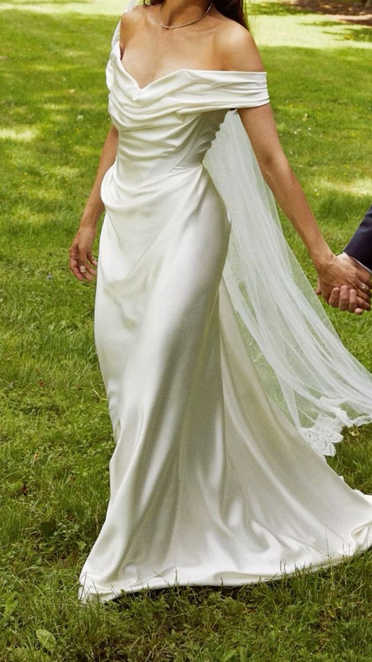 Lovely Off The Shoulder Mermaid White Bridal Gowns Wedding Dresses