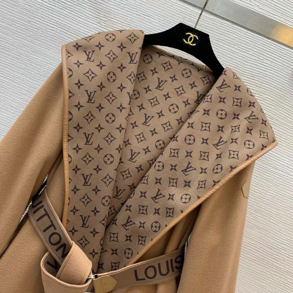 Louis Vuitton Classic Monogram Wool Brown Coats