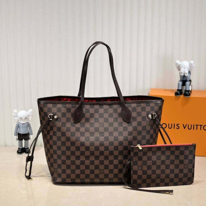 Louis Vuitton Neverfull MM Damier Ebene Cerise Red And Brown 32Cm N40599