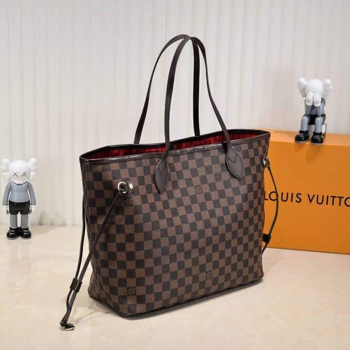 Louis Vuitton Neverfull MM Damier Ebene Cerise Red And Brown 32Cm N40599