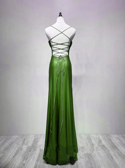 Green Spandex Straps Formal Dress, Green Evening Dress Prom Dress TP1086