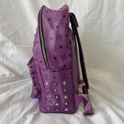 MCM Visetos Large Sprinkle Stud Stark Backpack Purple