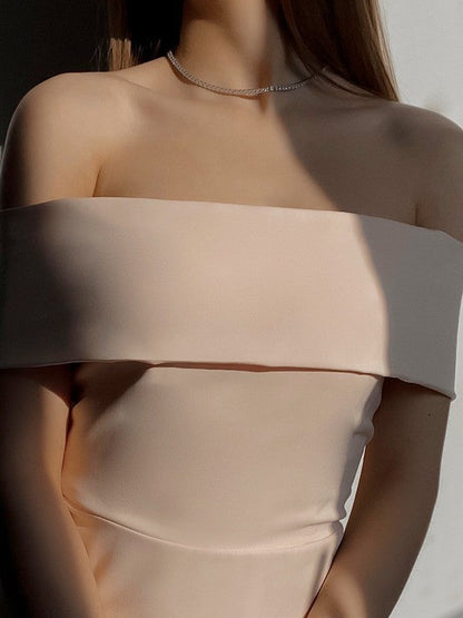 Sheath/Column Crepe Sash/Ribbon/Belt Off-the-Shoulder Sleeveless Short/Mini Dresses