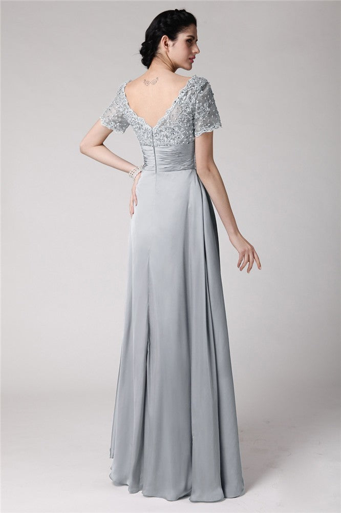 Sheath/Column Square Beading Applique Woven Satin Mother of the Bride Dresses