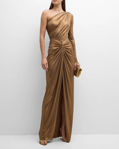 Elegant off shoulder and floor length prom dress