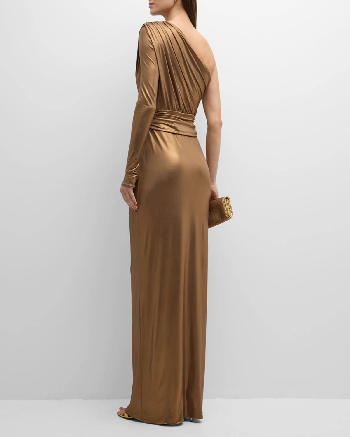 Elegant off shoulder and floor length prom dress