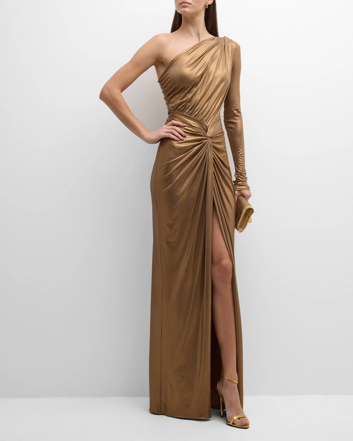 Elegant off shoulder and floor length prom dress