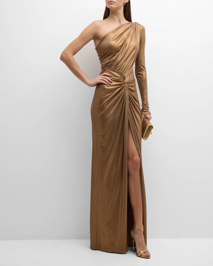 Elegant off shoulder and floor length prom dress
