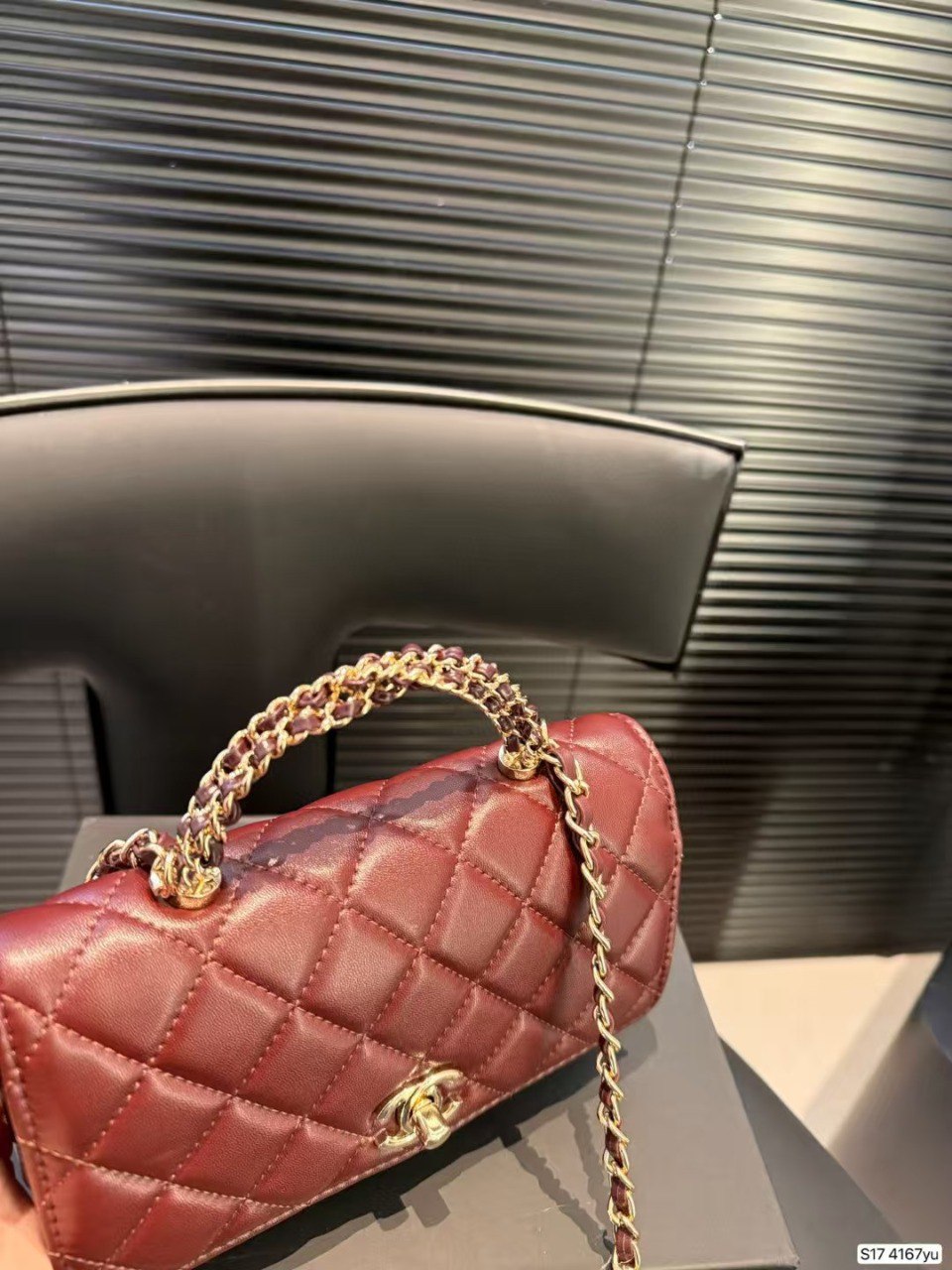 Chanel Clutch bag with chain red