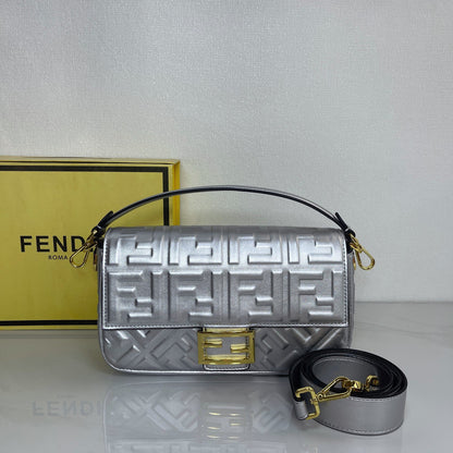 FENDI Baguette metallic shoulder bag