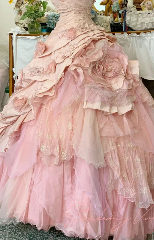 Pink A Line Princess Quinceanera Dress Ball Gowns Sweet 16 Dresses