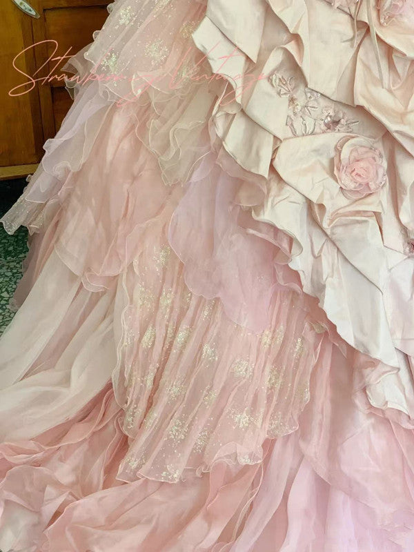 Pink A Line Princess Quinceanera Dress Ball Gowns Sweet 16 Dresses