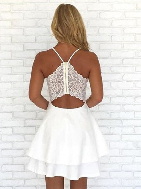 A-Line/Princess V-neck Crepe Sleeveless Pleats Short/Mini Dresses