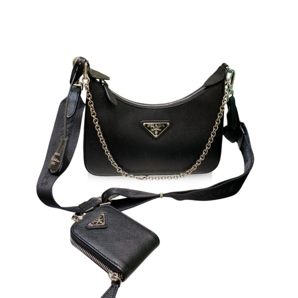 Prada Re-Edition 2005 Saffiano  Bag Black 22cm