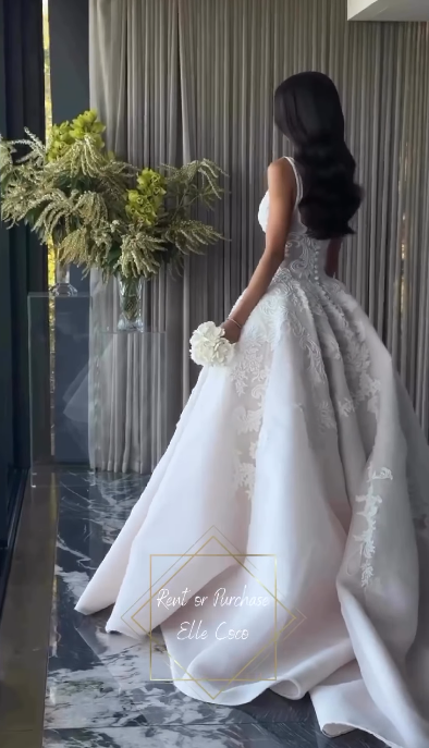 Pretty Wedding Dress Ball Gowns Square Neck Lace White Wedding Dresses Bridal Gown