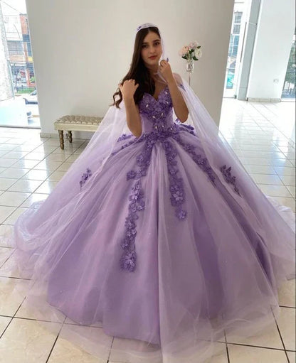 Sweetheart Purple Long Ball Gown Prom Dresses