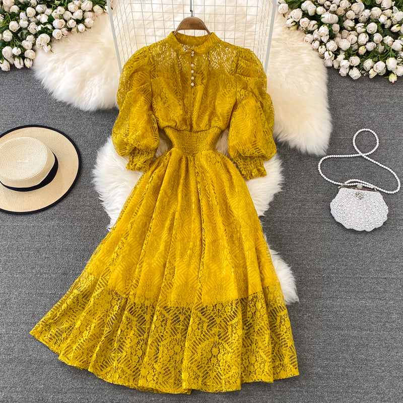 Cute Lace A Line Dress Lace Fashion Dress  10795