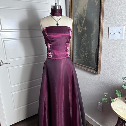 Purple Elegant Vintage Fashion Long Tulle Prom Dress Prom Gowns Prom Dresses