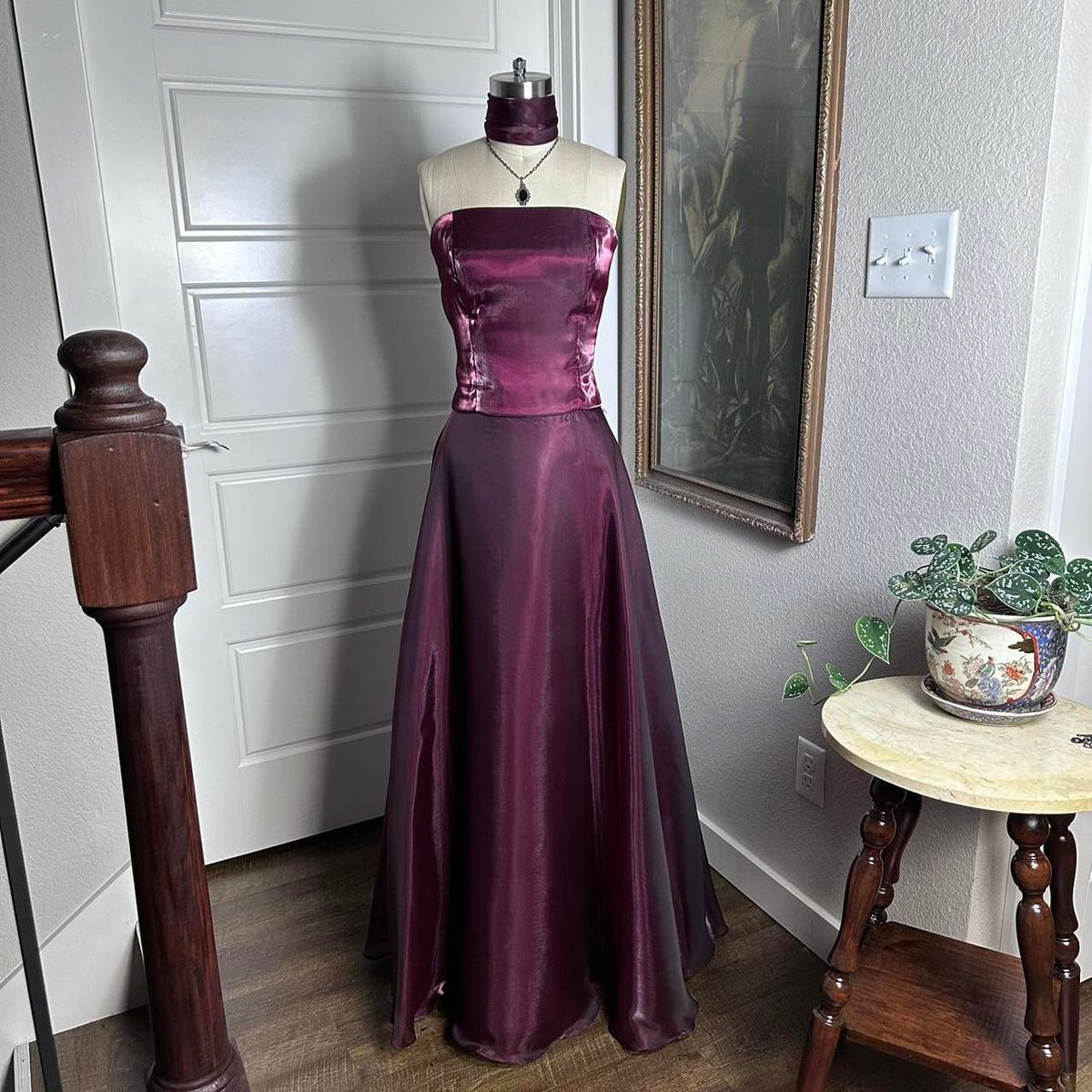 Purple Elegant Vintage Fashion Long Tulle Prom Dress Prom Gowns Prom Dresses