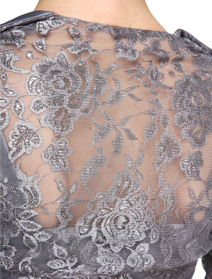 Sheath / Column Mother of the Bride Dress Two Piece Straps Knee Length Lace Sleeveless yes with Lace Appliques