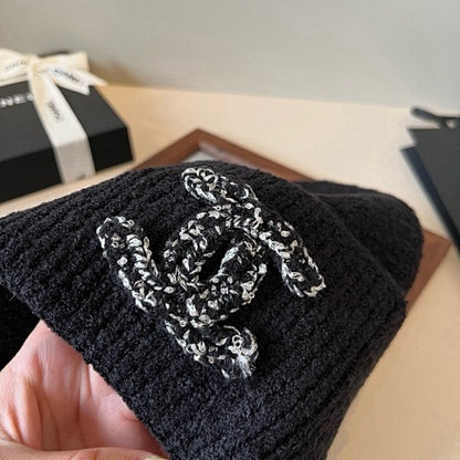 Chanel Knit Beanie In Black