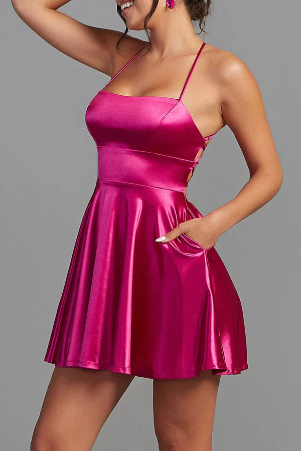 Thread Spoon Satin Simple Dress Homecoming Dresses