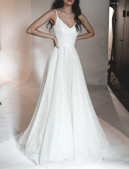Ball Gown Prom Dresses Glittering Dress Wedding Party Birthday Court Train Sleeveless Spaghetti Strap Tulle with Sequin 2025