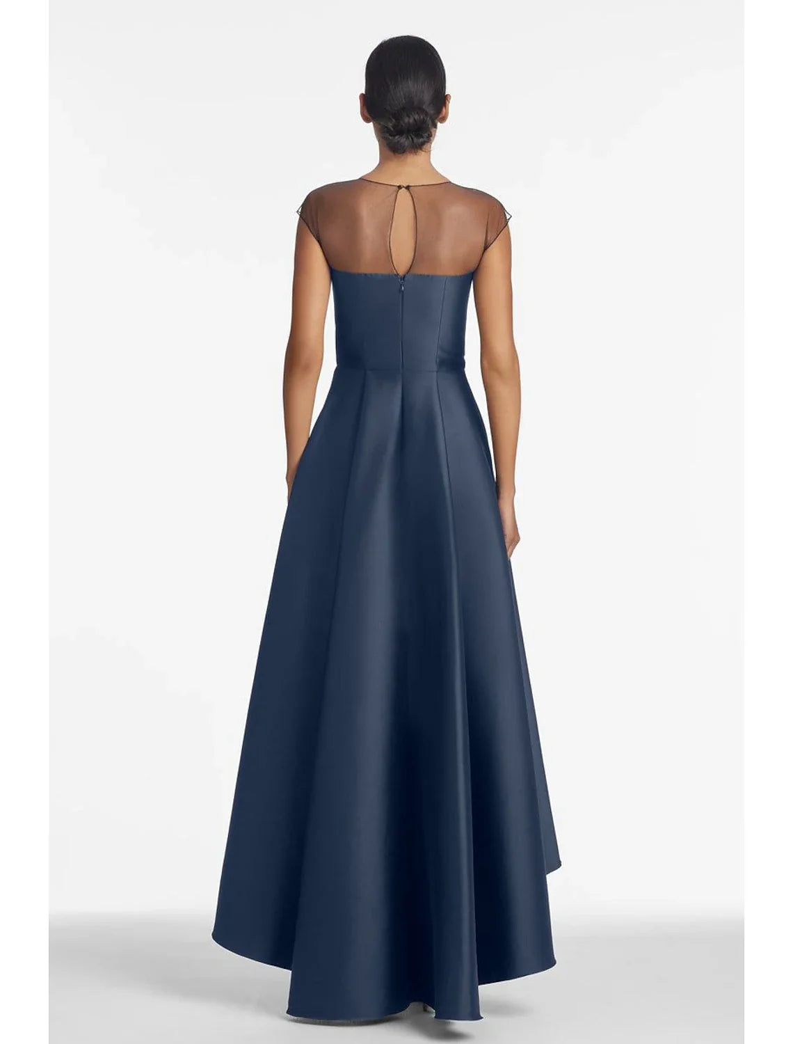A-Line Wedding Guest Party Dress Elegant Dress Black Tie Asymmetrical Sleeveless Jewel Neck Fall Wedding Guest Satin with Pleats Appliques 2026