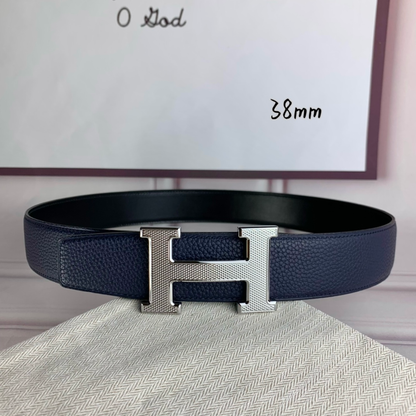 HERMES BELT TOGO SWIFT BUCKLE BLUE 38MM