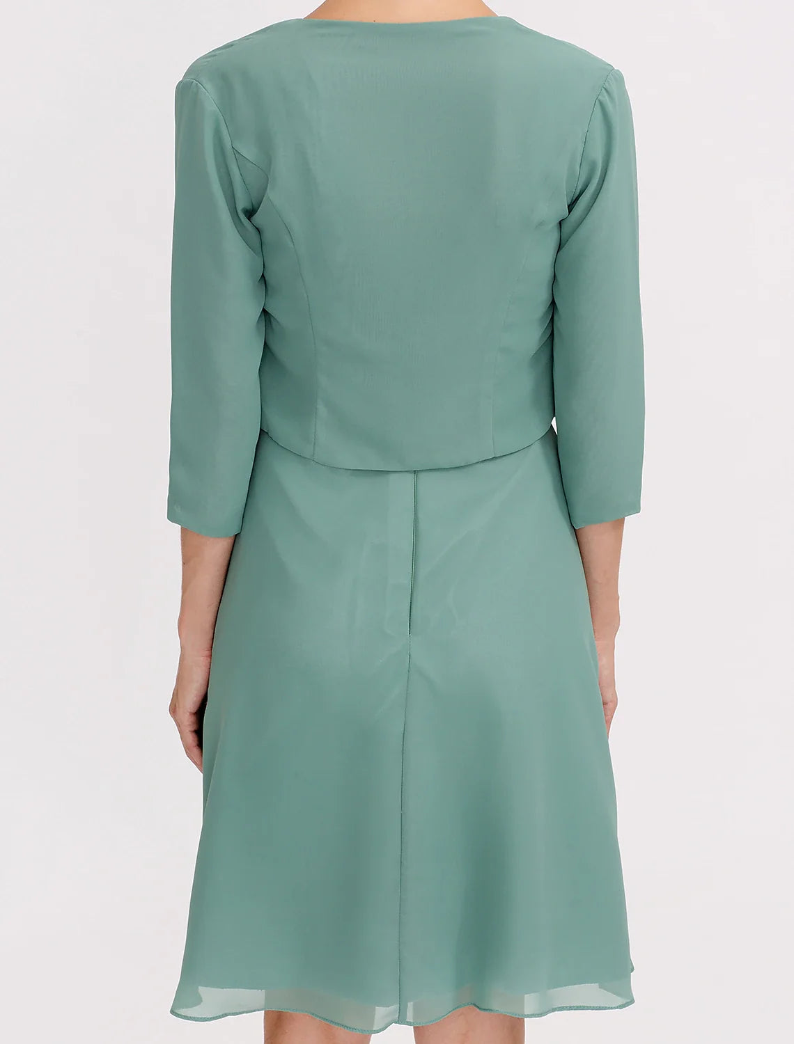 A-Line Mother of the Bride Dress Formal Elegant Two Piece Strap Short / Mini Chiffon Sleeveless yes with Pleats Beading