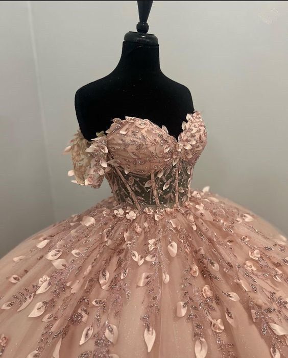 Unique Sleeveless Light Pink Ball Gowns Prom Dresses