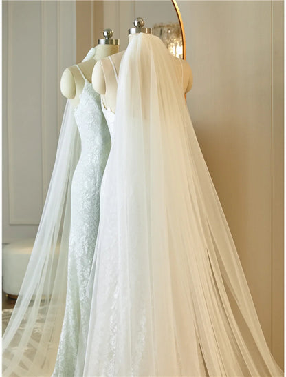 Jimss single layer Lace Stickers Lace/Lace Wedding Veil Embroidery Cathedral Veil/Stickers/Bow 137.8 inches (300 cm) sheer