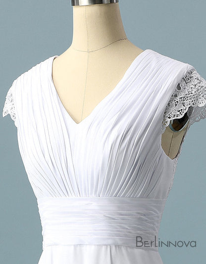 V Neck Ombre Prom Dresses, A Line Wedding Prom Gowns