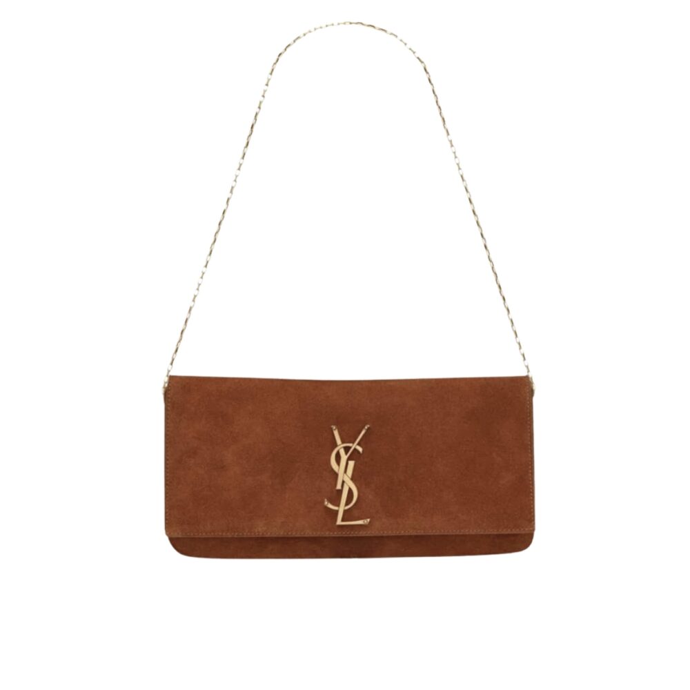 Saint Laurent Reversible Kate Medium In Suede Brown 22Cm 5538041S78W7761
