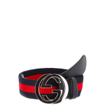 GUCCI’S WEB BELT WITH G BUCKLE NAVY 4CM 411924 H917N 8497