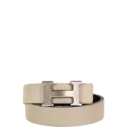 HERMES LEATHER BELT GOLD BUCKLE BLACK 38MM