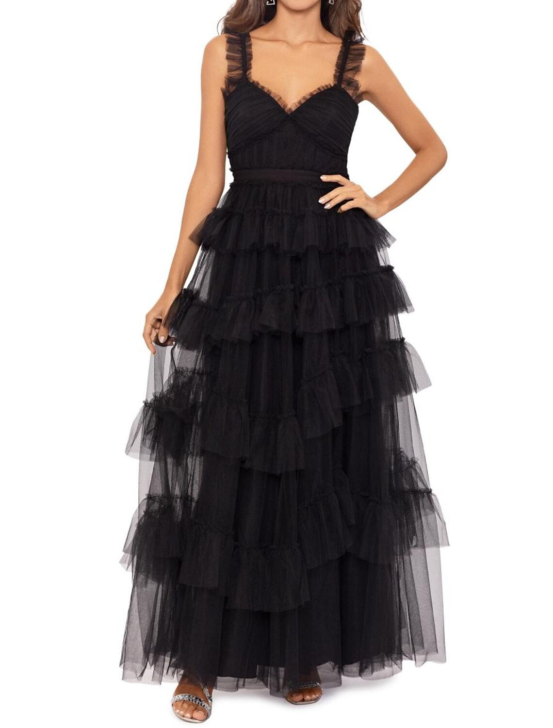 Ball Gown Prom Dresses Tiered Plisse Dress Masquerade Prom Floor Length Sleeveless Sweetheart Tulle Ladder Back with Pure Color 2026