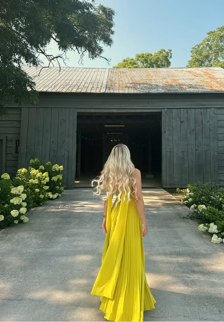 Yellow Green Fashion Simple Elegant Tube Top Off Shoulder Long Chiffon Ball Gowns Prom Dress With Scarf